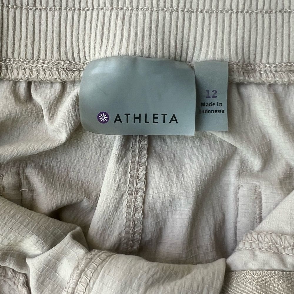 Athleta Women's Tan Jogger Lightweight Cinched Hem Pants sz 12 - Picture 10 of 13